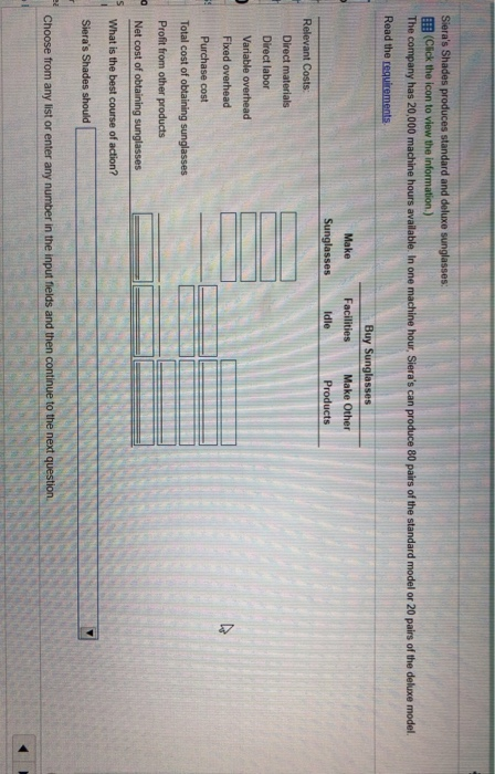 Solved ma i Data Table Standard Deluxe 21 $ Sales price per | Chegg.com