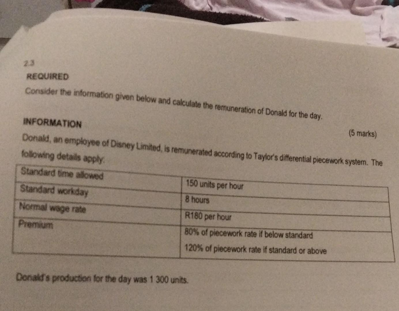 Solved WFORMATION Donats, an employes or Disney Limited, is