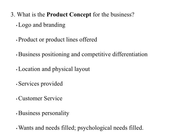 product concept for business plan