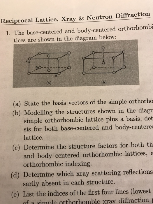 The basecentered and bodycentered orthorhombic