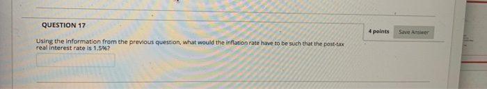 Solved QUESTION 17 4 points Save Answer Using the | Chegg.com