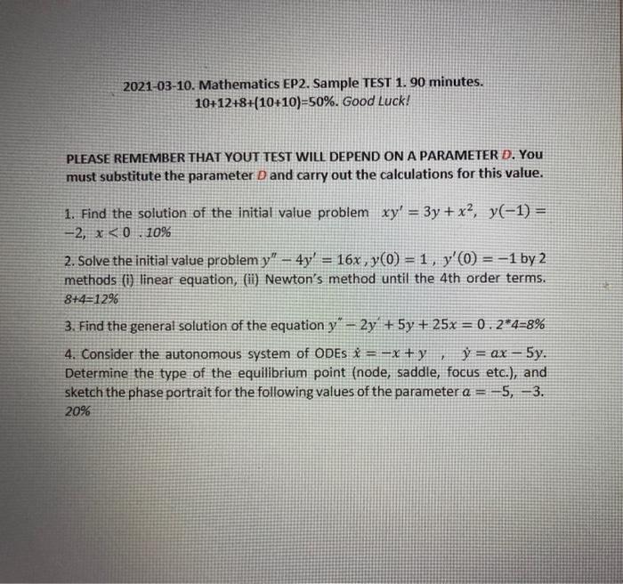 21 03 10 Mathematics Ep2 Sample Test 1 90 Chegg Com