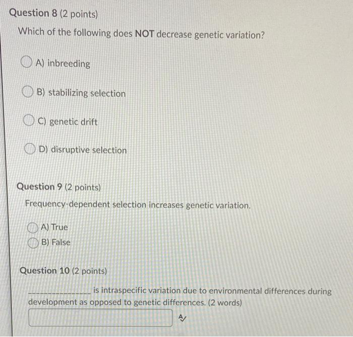 Solved Question 8 (2 points) Which of the following does NOT | Chegg.com