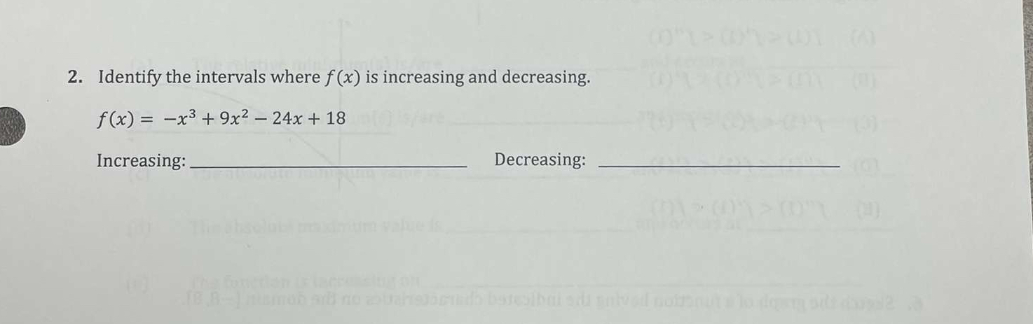 Solved Identify the intervals where f(x) ﻿is increasing and | Chegg.com