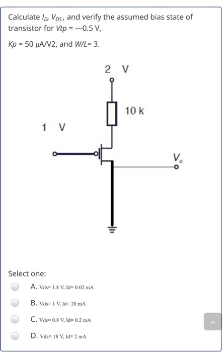 Solved Calculate Lo Vps And Verify The Assumed Bias Sta Chegg Com