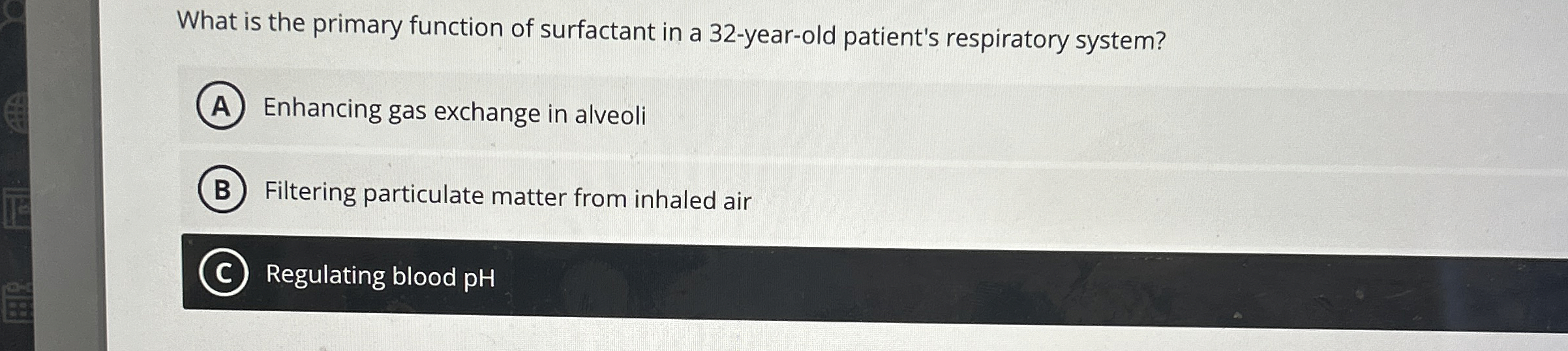 Solved What is the primary function of surfactant in a | Chegg.com