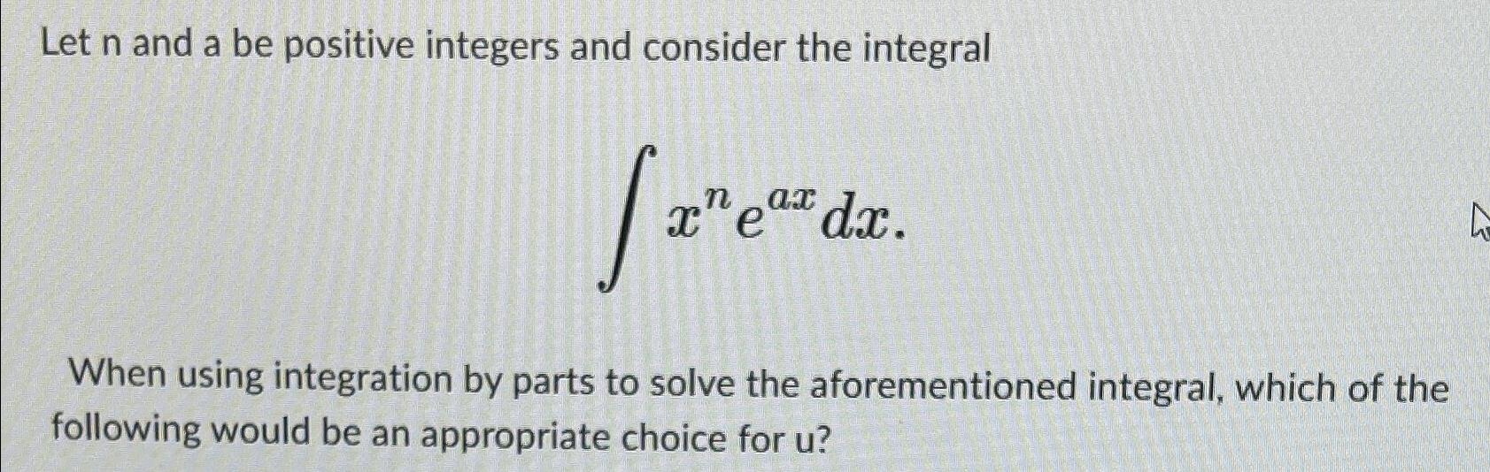 Solved Let n ﻿and a be positive integers and consider the | Chegg.com