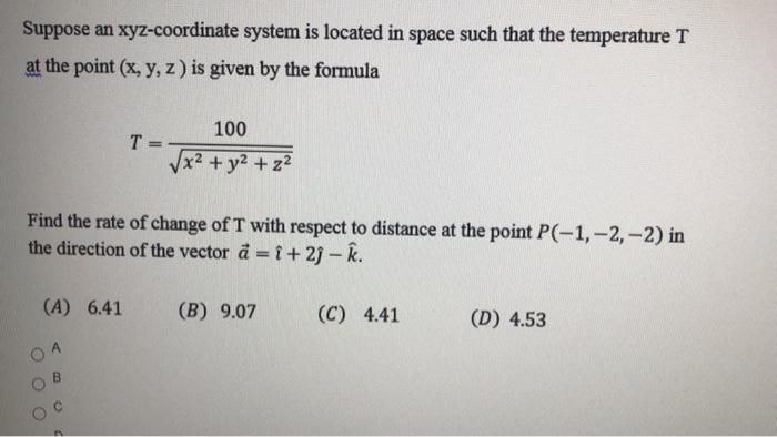 Solved Suppose An Xyz Coordinate System Is Located In Spa Chegg Com