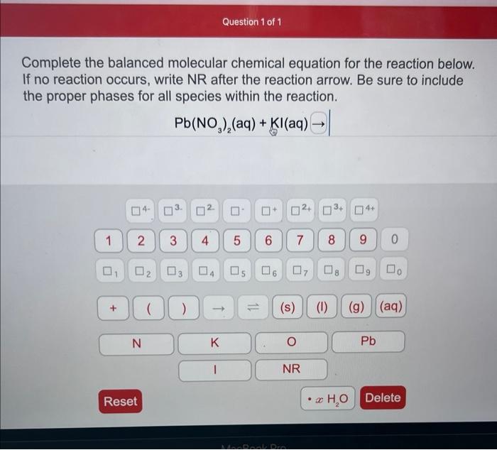 Solved Complete The Balanced Molecular Chemical Equation For | Chegg.com