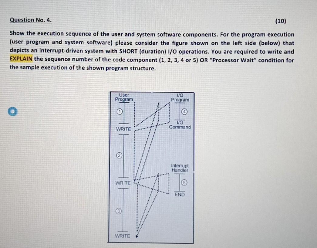 Question No. 4. (10) Show the execution sequence of | Chegg.com