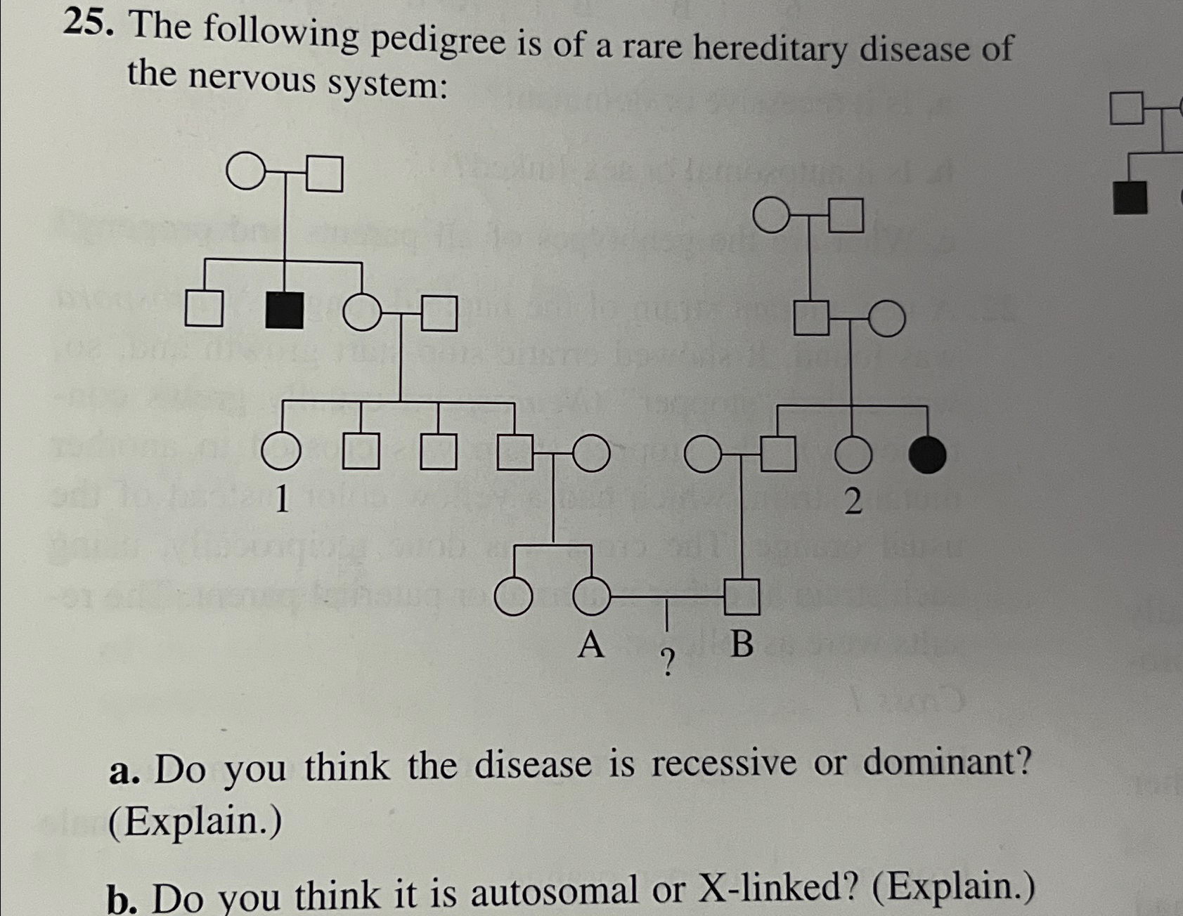 Solved The following pedigree is of a rare hereditary | Chegg.com
