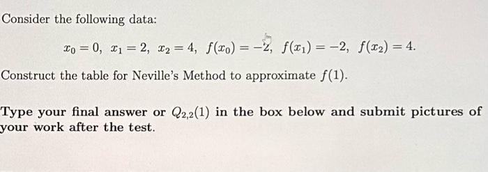 Solved Consider The Following Data: | Chegg.com