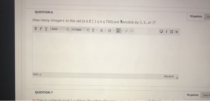 Solved QUESTION 6 10 points S. How many integers in the set | Chegg.com