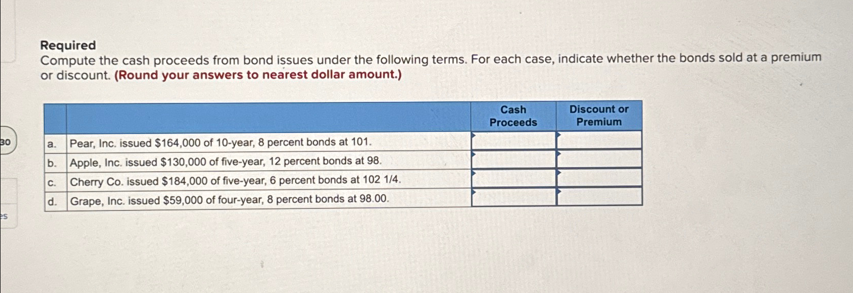 Solved RequiredCompute The Cash Proceeds From Bond Issues | Chegg.com