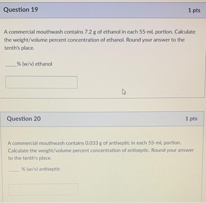 Solved A commercial mouthwash contains 7.2 g of ethanol in