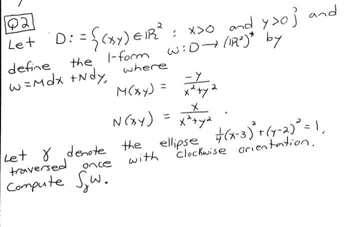 Solved 2 Y 2 Q2 Let D Xy Eir Xoo And Y Oj And De Chegg Com