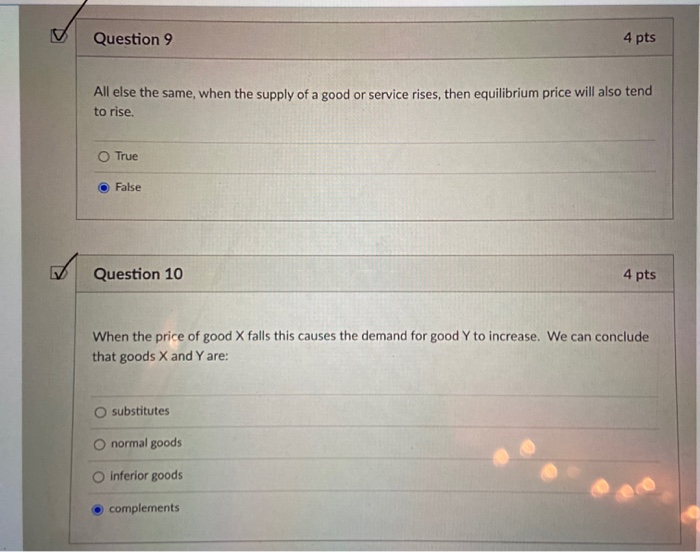 Solved Question 9 4 pts All else the same, when the supply | Chegg.com