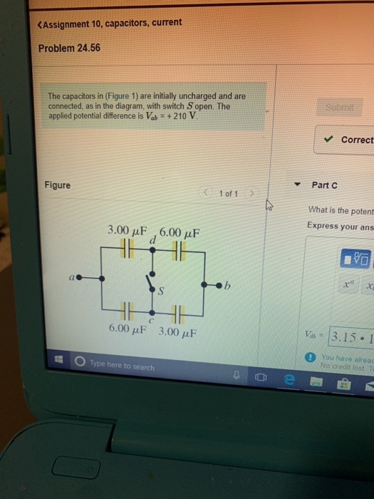 Solved The capacitors in (Figure 1) are initially uncharged