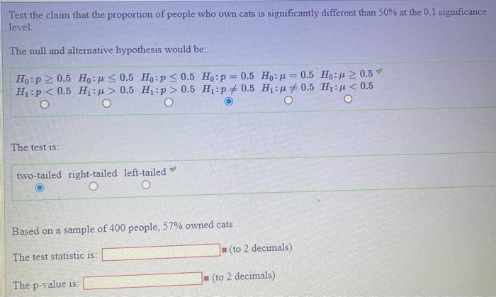 Test the claim that the proportion of people who own | Chegg.com