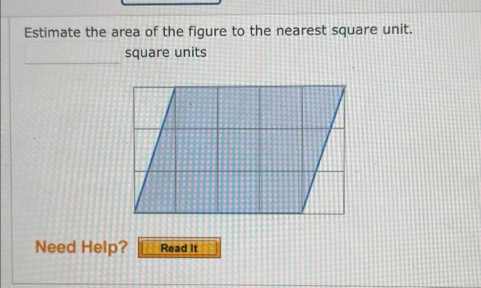 Solved Estimate the area of the figure to the nearest square | Chegg.com