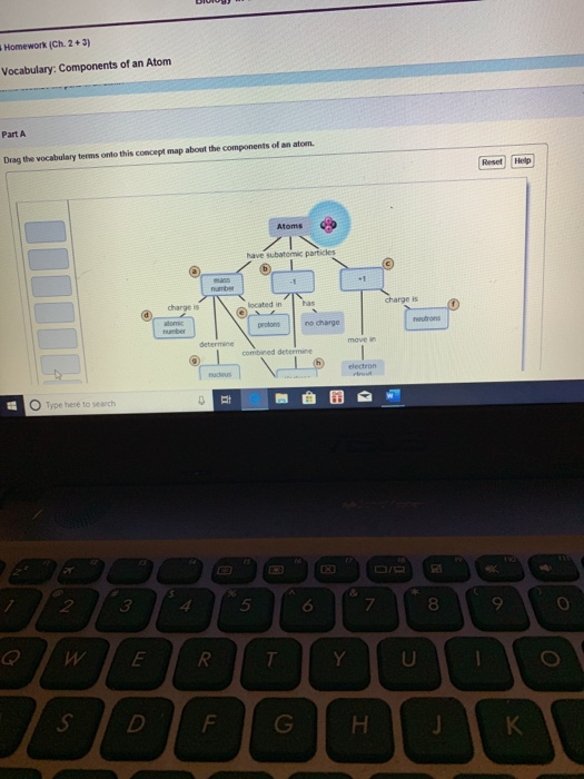 Drag The Vocabulary Terms Onto This Concept Map About The Components Of An Atom. Solved: Homework (Ch. 2+3) Vocabulary: Components Of An At 