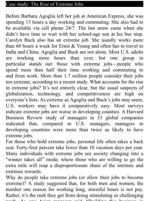 Case Study The Rise Of Extreme Jobs Before Barbara Chegg Com