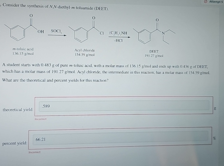 Solved Consider the synthesis of N,N-diethyl-m-toluamide | Chegg.com