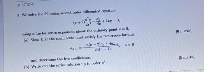 Solved QUESTION 3 3. We solve the following second-order | Chegg.com