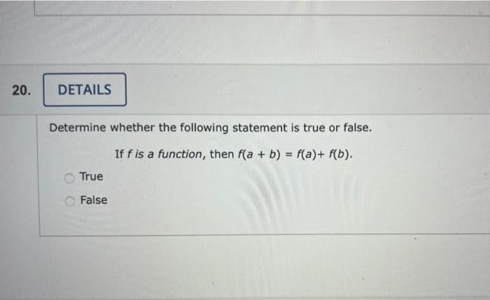 Solved Determine whether the statement is true or false. If | Chegg.com