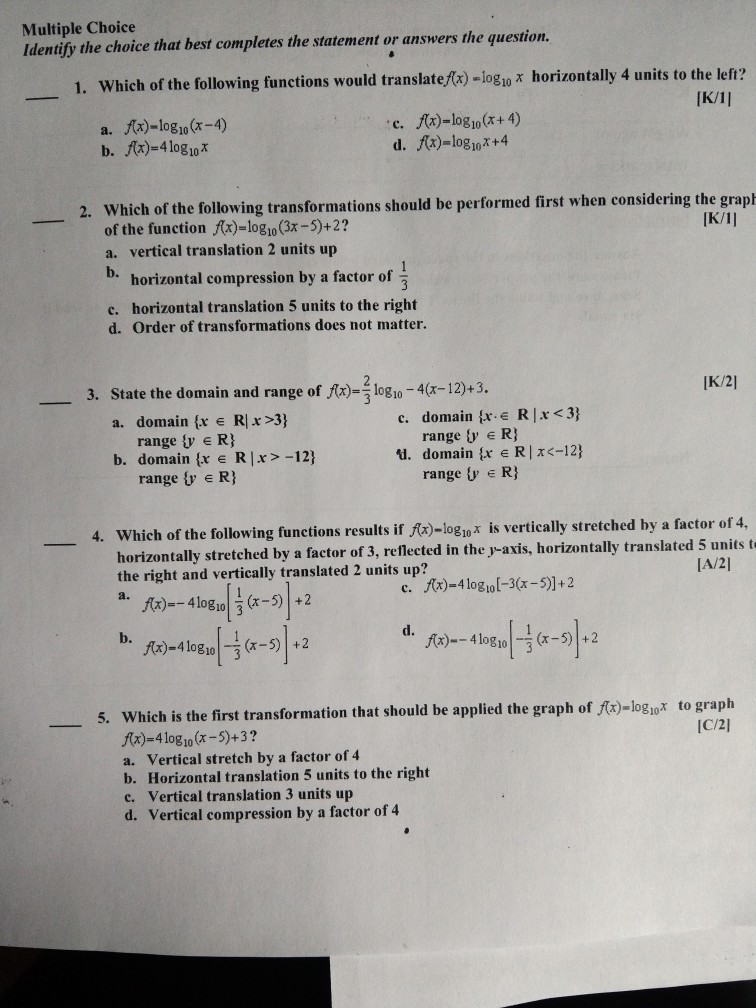 Solved Multiple Choice Identify the choice that best | Chegg.com