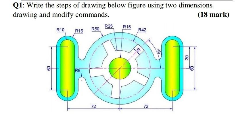 Solved Q1: Write the steps of drawing below figure using two | Chegg.com