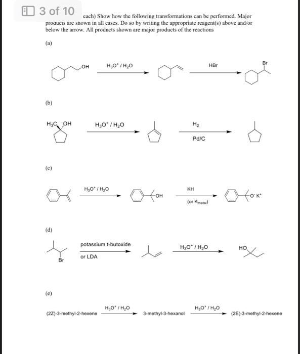 Solved each) Show how the following transformations can be | Chegg.com