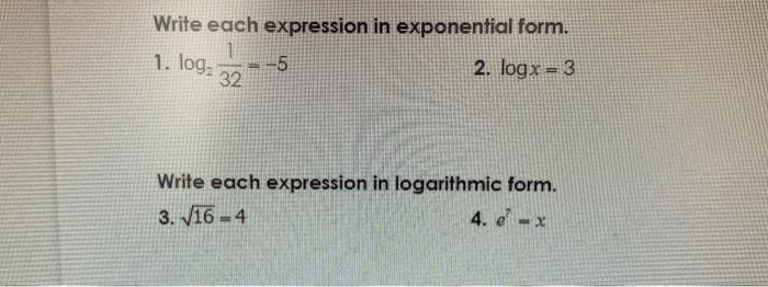 Solved Write each expression in exponential form. 1. 109232 | Chegg.com