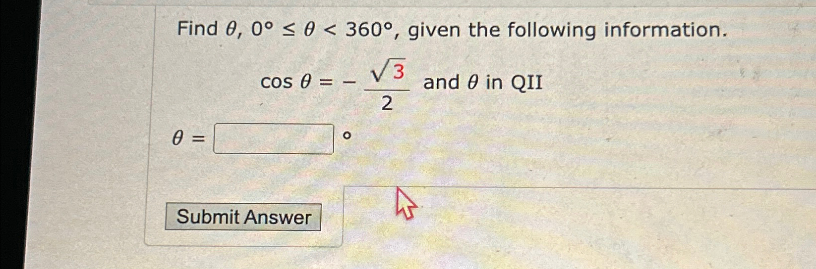 Solved Find θ,0°≤θ