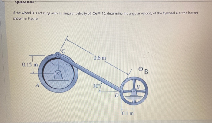 Solved QUESTIUNT If The Wheel B Is Rotating With An Angular | Chegg.com