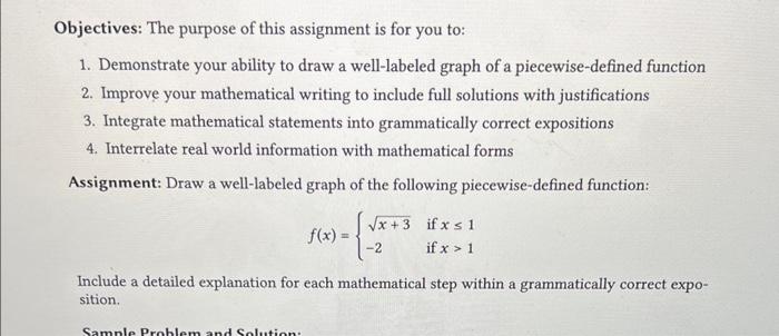 Solved Objectives: The purpose of this assignment is for you | Chegg.com
