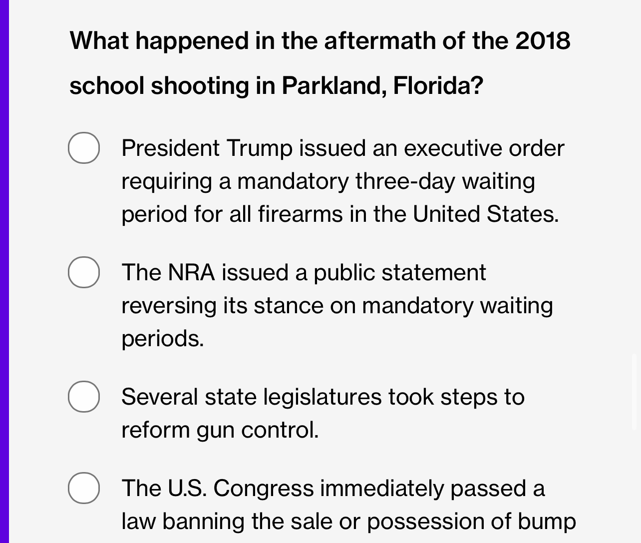 Solved What happened in the aftermath of the 2018 ﻿school | Chegg.com