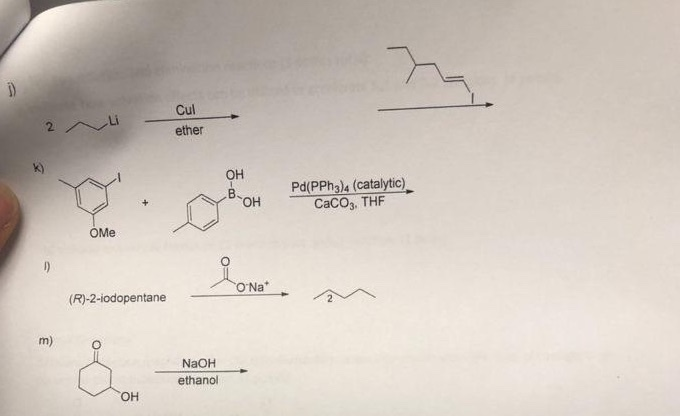 Solved cul ether B-OH Pd(PPh3)4 (catalytic) CaCO3. THE ОMe O | Chegg.com