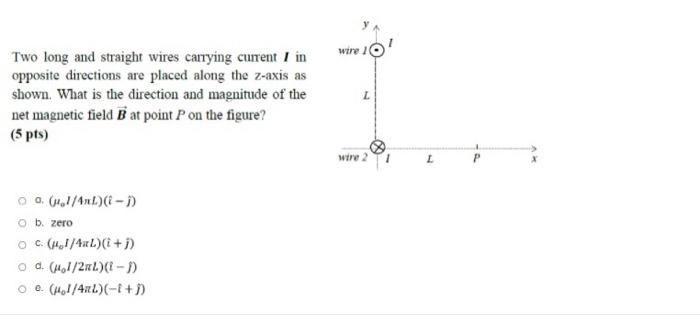 Solved wire Two long and straight wires carrying current I | Chegg.com