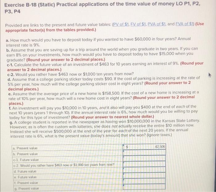 Solved Exercise B-18 (Static) Practical Applications Of The | Chegg.com