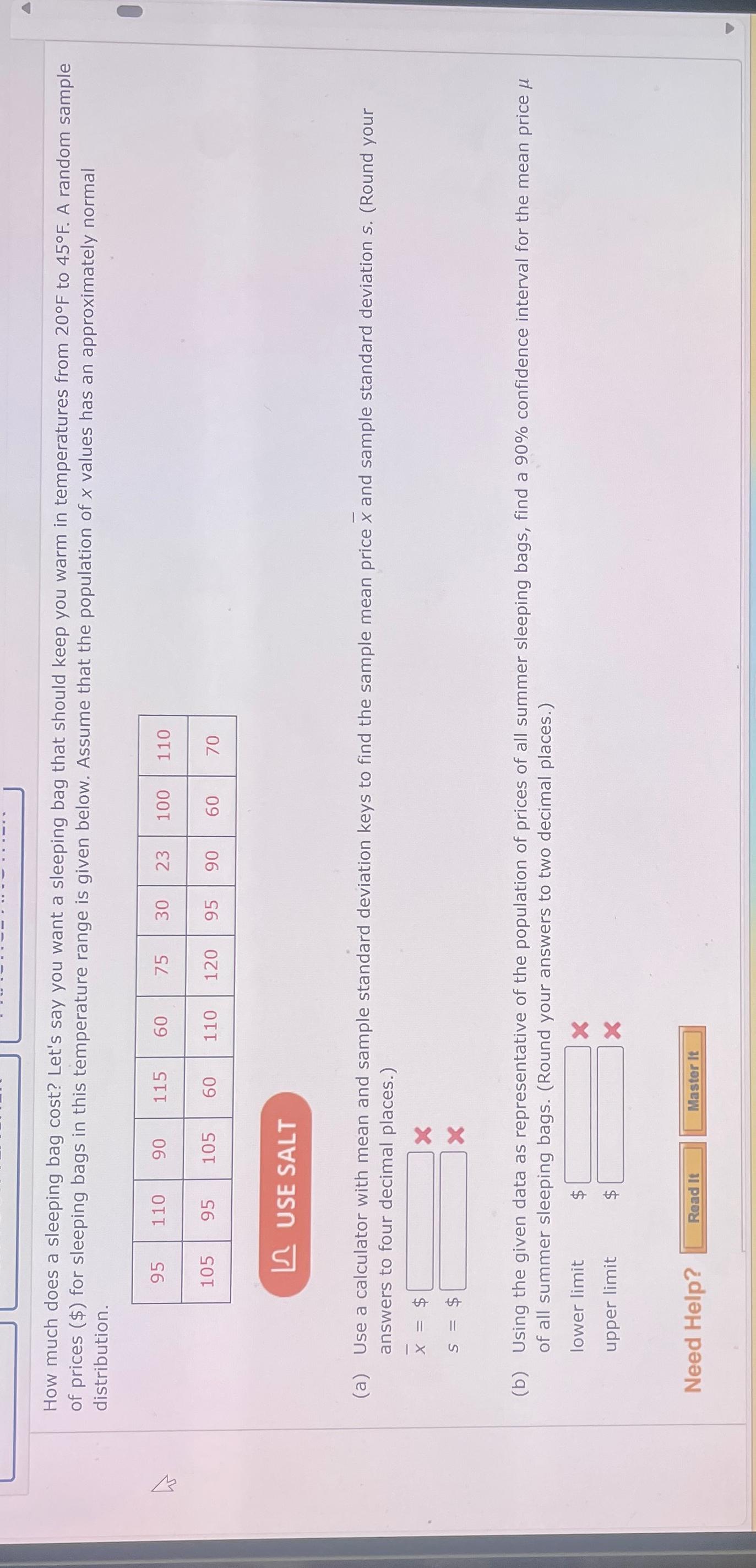 Solved How much does a sleeping bag cost? Let's say you want