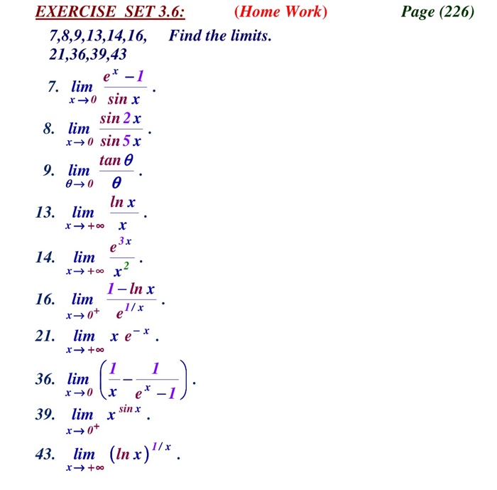 Solved Page (226) EXERCISE SET 3.6: (Home Work) | Chegg.com