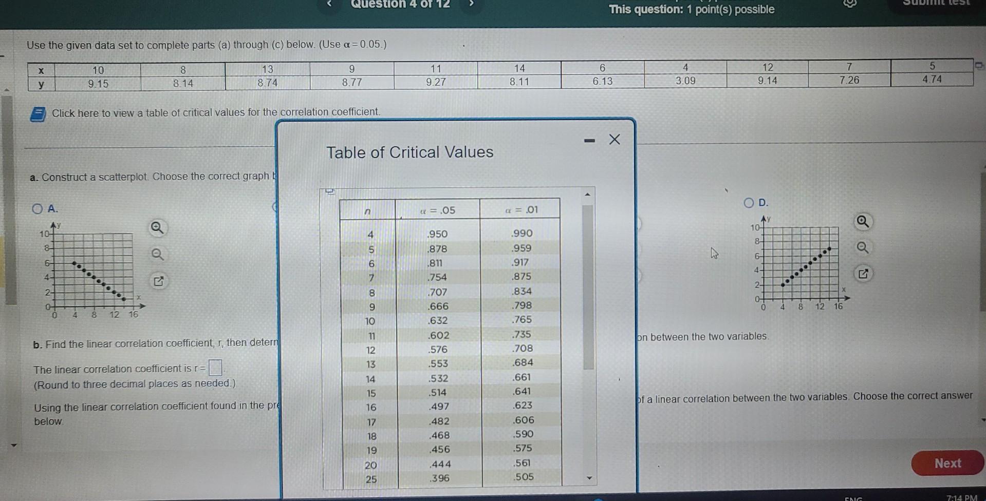 Solved Use the given data set to complete parts (a) through | Chegg.com