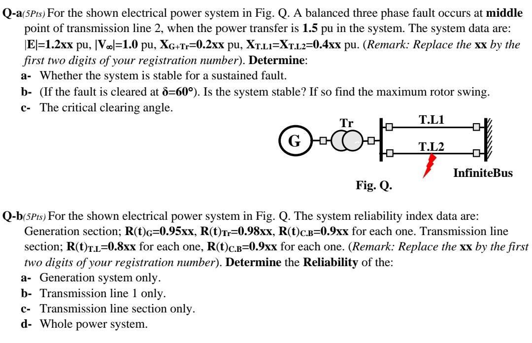 Solved Q-a(5Pts) For the shown electrical power system in | Chegg.com
