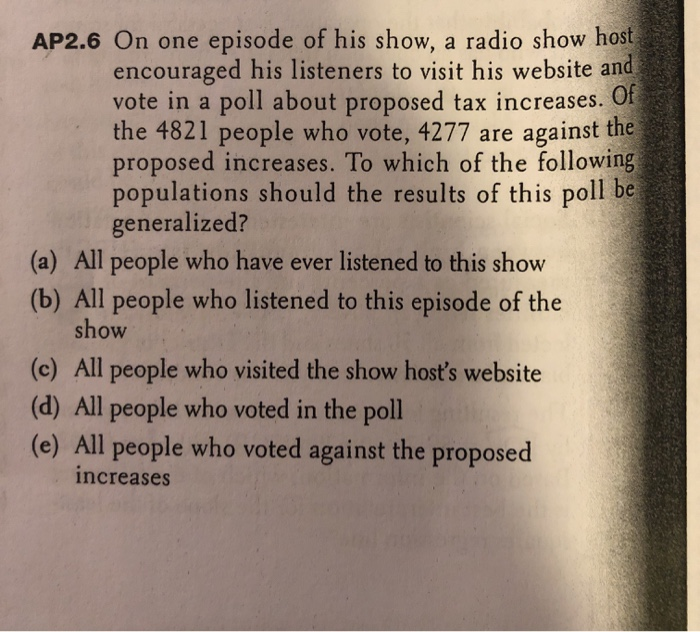 Solved Ap2 6 On One Episode Of His Show A Radio Show Hos Chegg Com