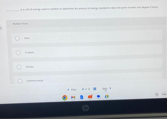 which is the unit of measurement of energy in nutrition