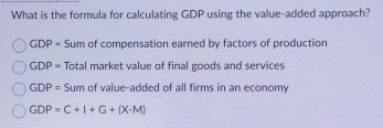 Solved What Is The Formula For Calculating Gdp Using The Chegg Solved What Is The Formula For Calculating Gdp Using The Chegg