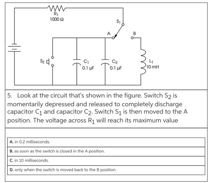 Solved RI 10002 Si B 두 sze C1 0.1 F т L1 10 mH 0.1 uF Toil | Chegg.com