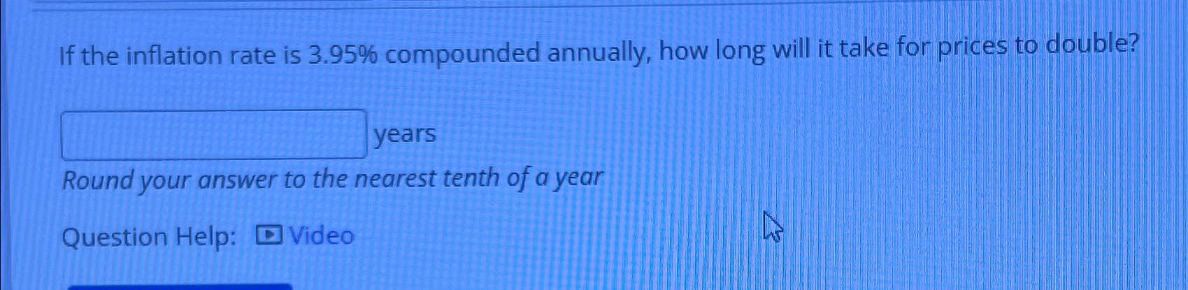 If the inflation rate is 3.95% ﻿compounded annually, | Chegg.com