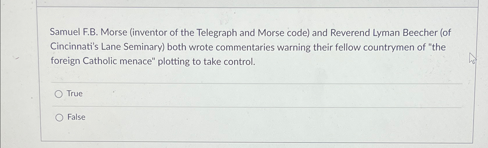 Solved Samuel F.B. ﻿Morse (inventor of the Telegraph and | Chegg.com